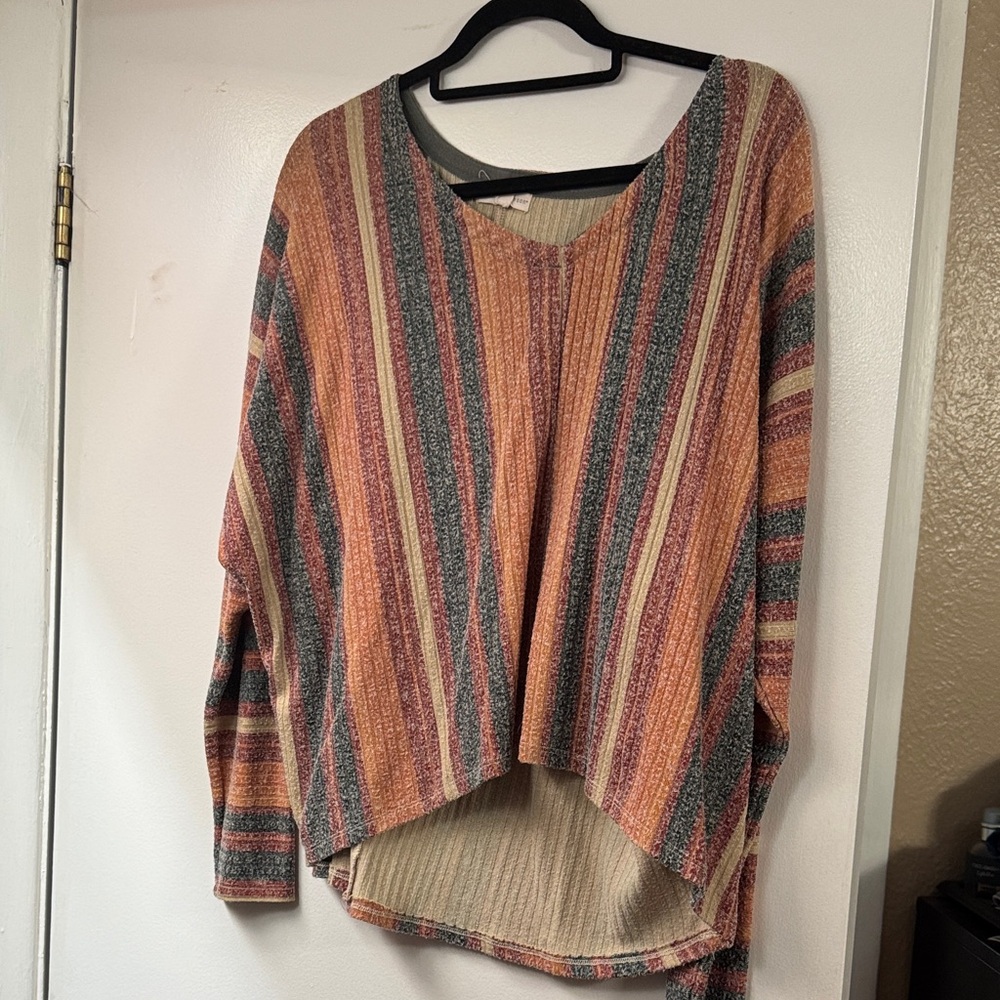 Buckle Multicolor Striped Crop Top